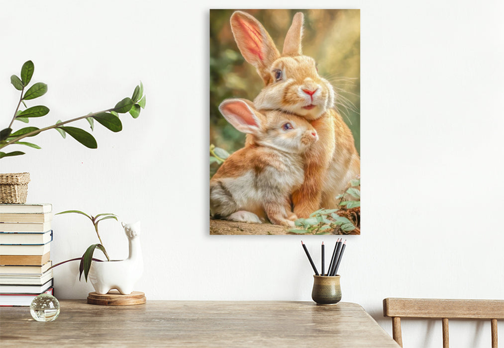 Premium Textil-Leinwand Kaninchen