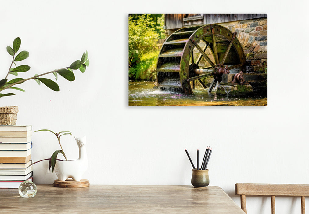 Premium Textil-Leinwand Ein Motiv aus dem Kalender Natur und Wassermühlen