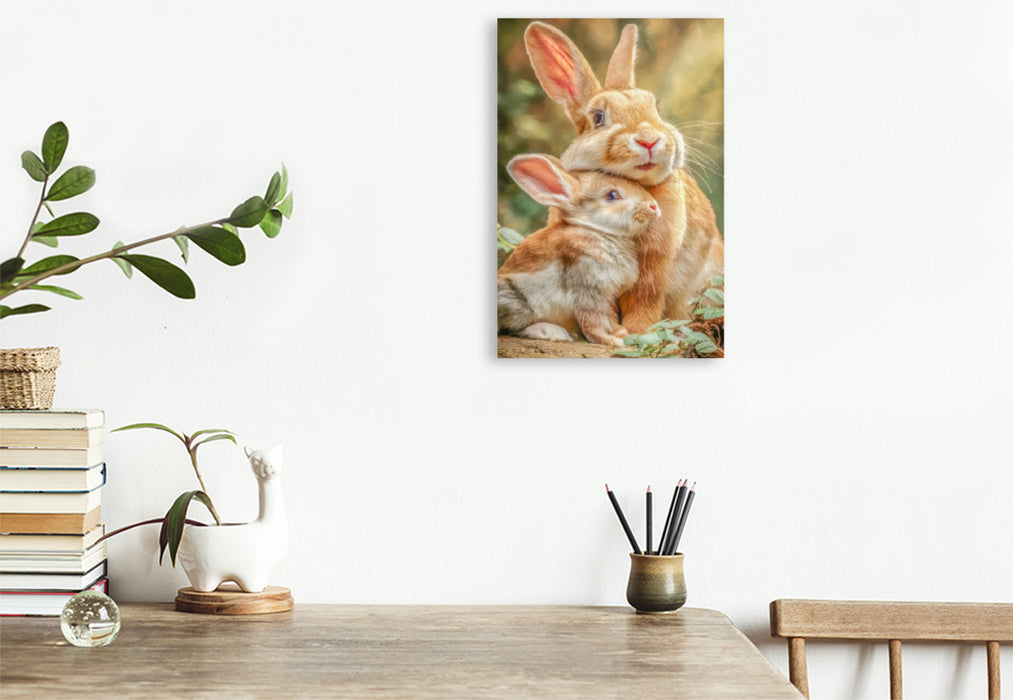 Premium Textil-Leinwand Kaninchen