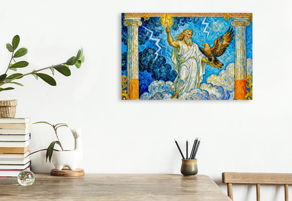 Premium Textil-Leinwand Zeus - Gott des Himmels