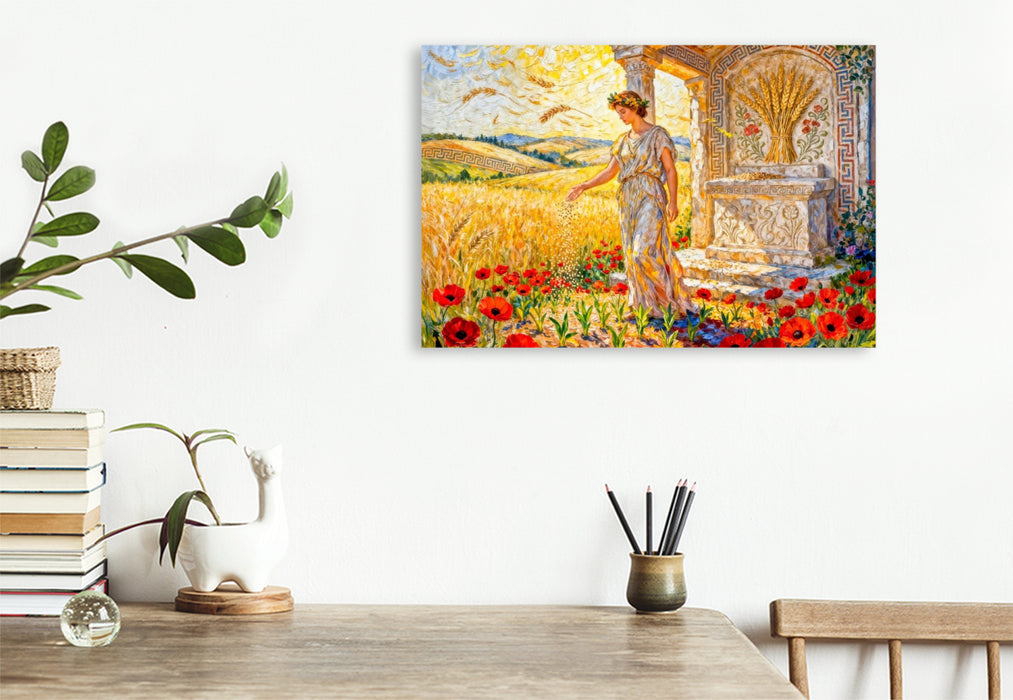 Premium Textil-Leinwand Demeter - Göttin der Ernte