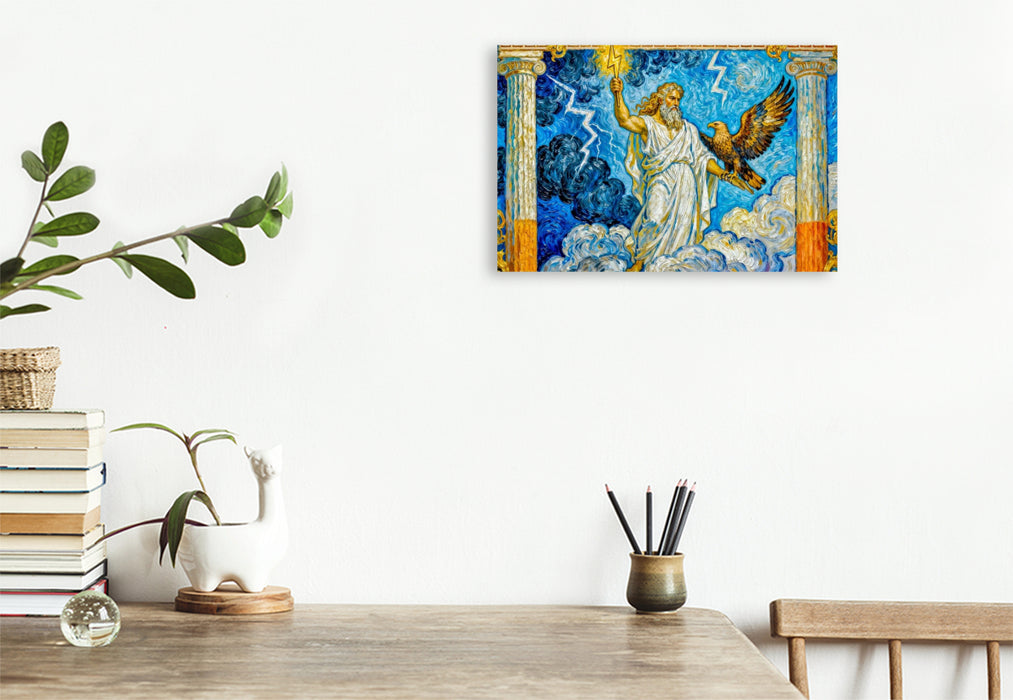 Premium Textil-Leinwand Zeus - Gott des Himmels
