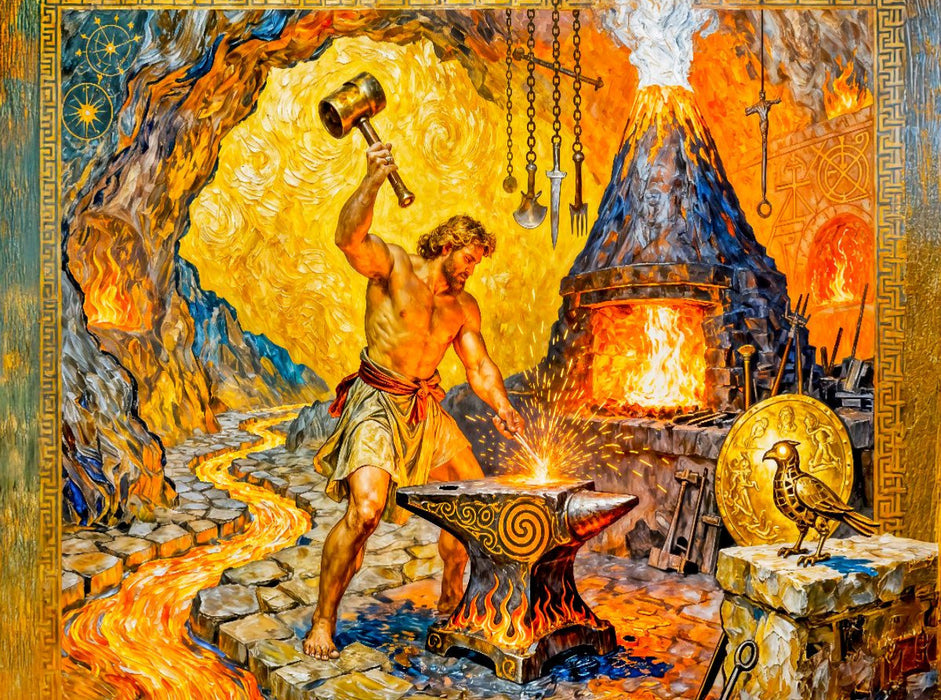 Hephaistos Gott des Feuers - CALVENDO Foto-Puzzle'