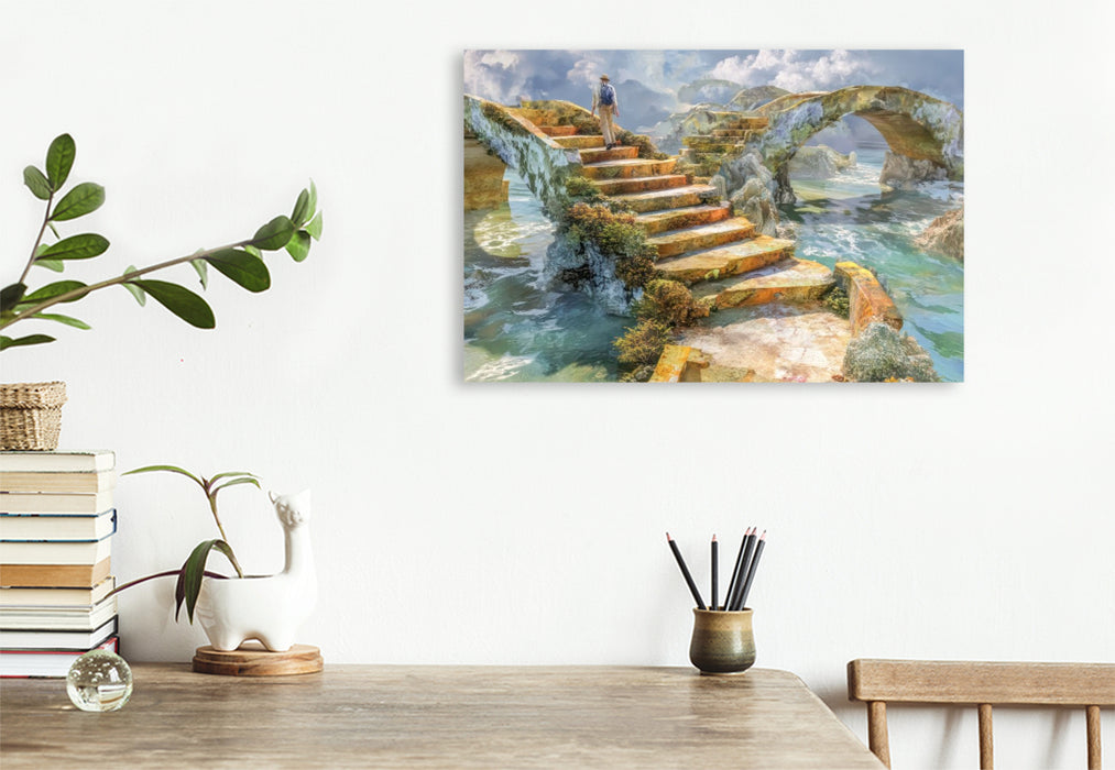 Premium Textil-Leinwand Treppenlabyrinthe