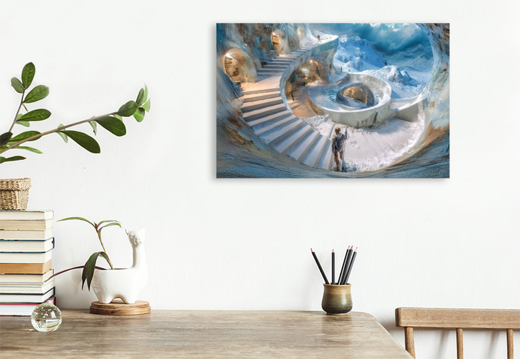 Premium Textil-Leinwand Treppenlabyrinthe