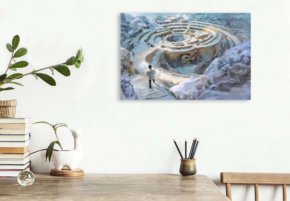 Premium Textil-Leinwand Treppenlabyrinthe