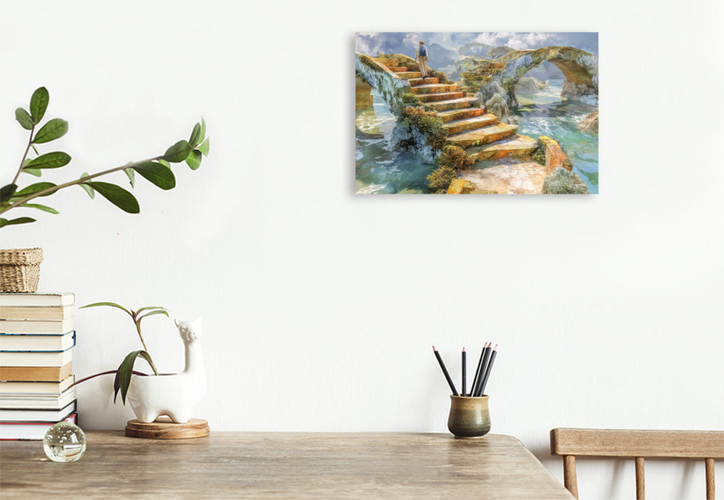 Premium Textil-Leinwand Treppenlabyrinthe