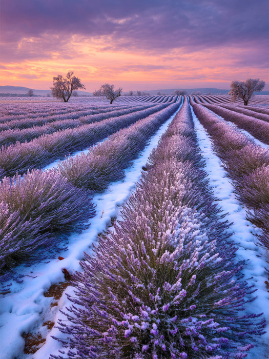 Lavendel im winterlichen Licht - CALVENDO Foto-Puzzle'