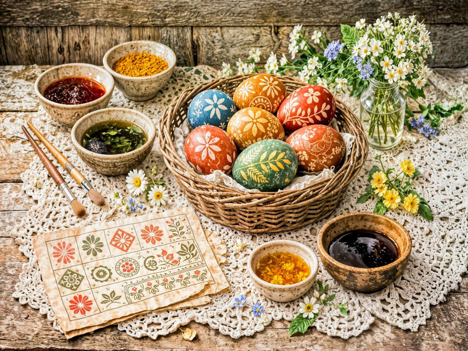 Handdekorierte Ostereier mit traditionellen Mustern - CALVENDO Foto-Puzzle'