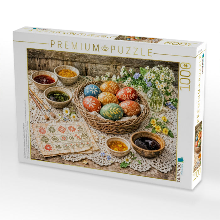 Handdekorierte Ostereier mit traditionellen Mustern - CALVENDO Foto-Puzzle'