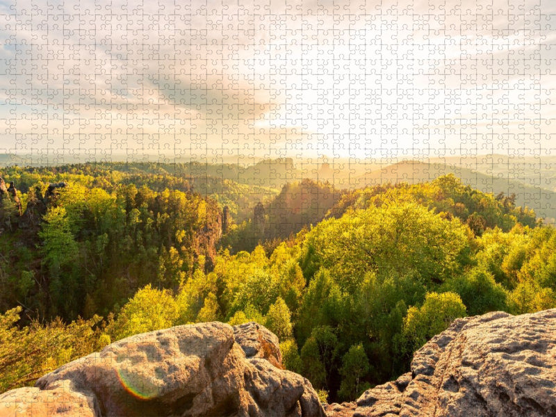 Carolafelsen, Sächsische Schweiz - CALVENDO Foto-Puzzle'