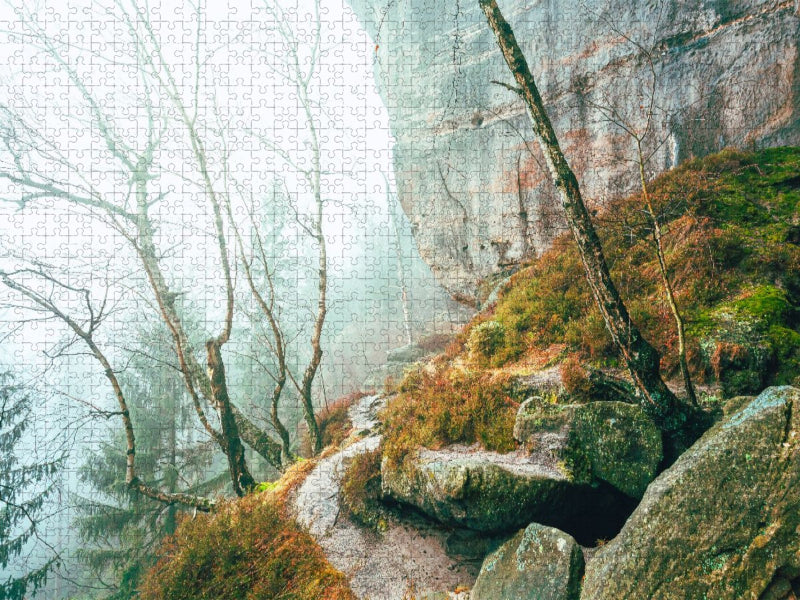Unterer Terrassenweg, Sächsische Schweiz - CALVENDO Foto-Puzzle'