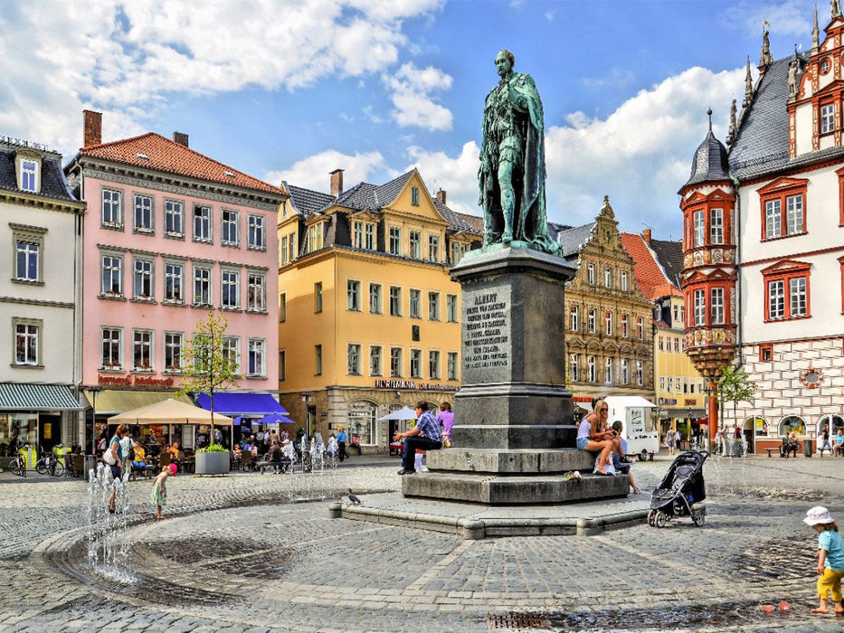 Der Marktplatz in Coburg mit dem Prinz Albert Denkmal, Oberfranken, Bayern - CALVENDO Foto-Puzzle'