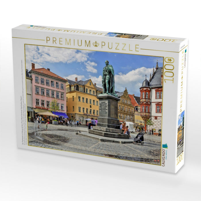 Der Marktplatz in Coburg mit dem Prinz Albert Denkmal, Oberfranken, Bayern - CALVENDO Foto-Puzzle'