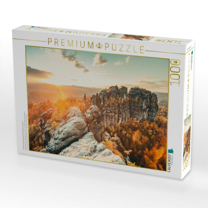 Schrammsteinaussicht, Sächsische Schweiz - CALVENDO Foto-Puzzle'