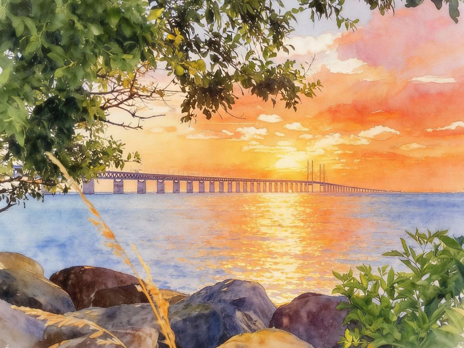 Blick auf die Öresundbrücke - CALVENDO Foto-Puzzle'