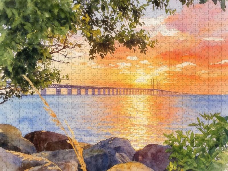 Blick auf die Öresundbrücke - CALVENDO Foto-Puzzle'
