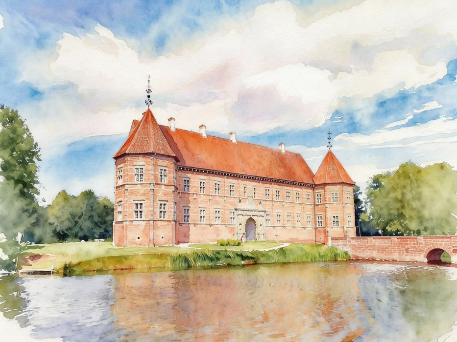 Schloss Voergaard - CALVENDO Foto-Puzzle'