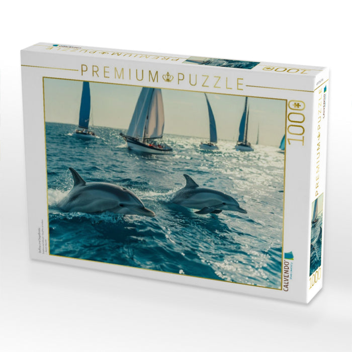 Delfine und Segelboote - CALVENDO Foto-Puzzle'