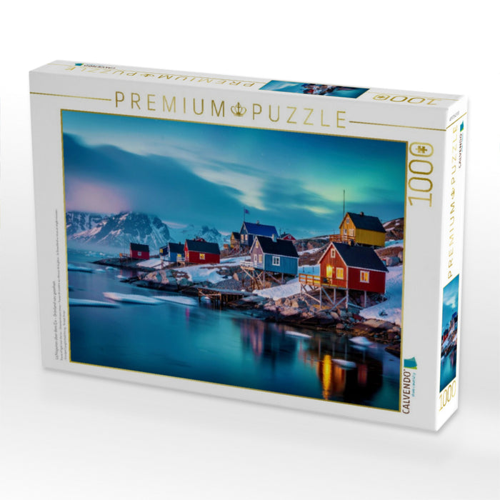 Lichtspuren über dem Eis – Grönland neu gesehen. - CALVENDO Foto-Puzzle'