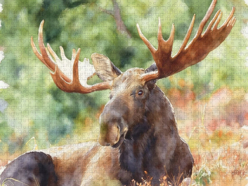 Ruhender Elch - CALVENDO Foto-Puzzle'