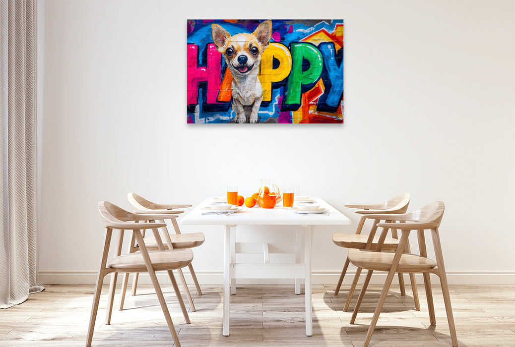 Premium Textil-Leinwand Ein Motiv aus dem Kalender Hunde in Farbe - Dogs on the Wall