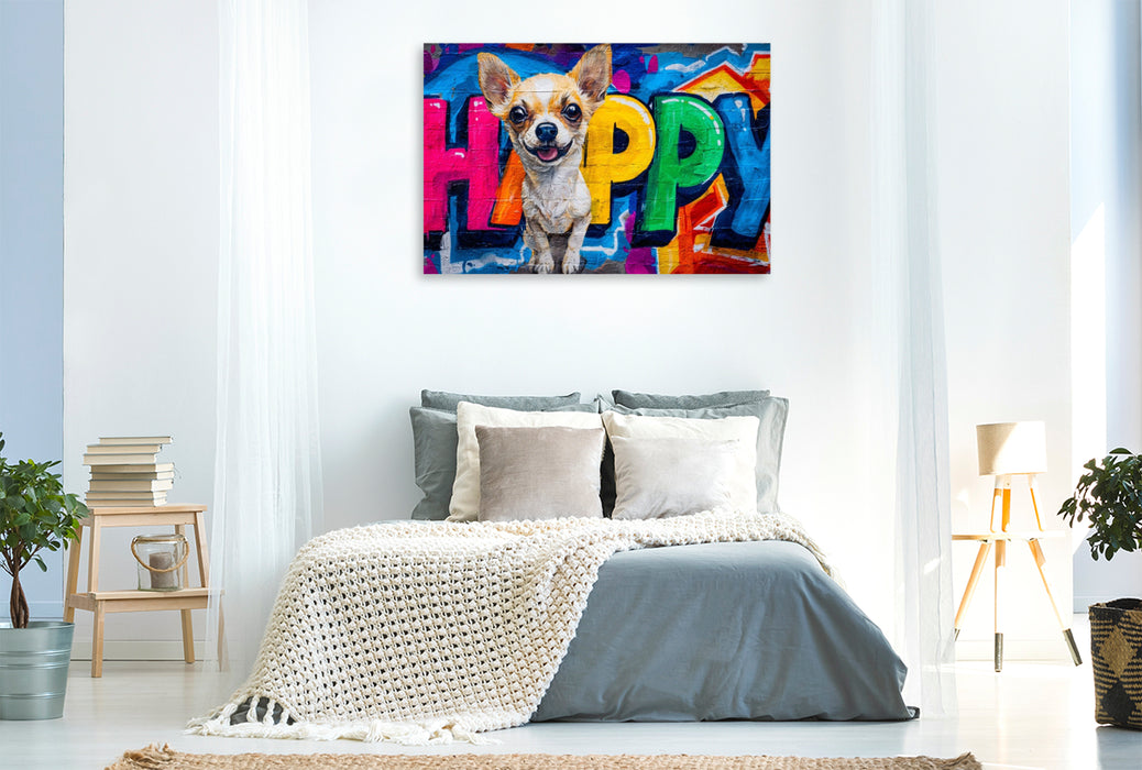 Premium Textil-Leinwand Ein Motiv aus dem Kalender Hunde in Farbe - Dogs on the Wall