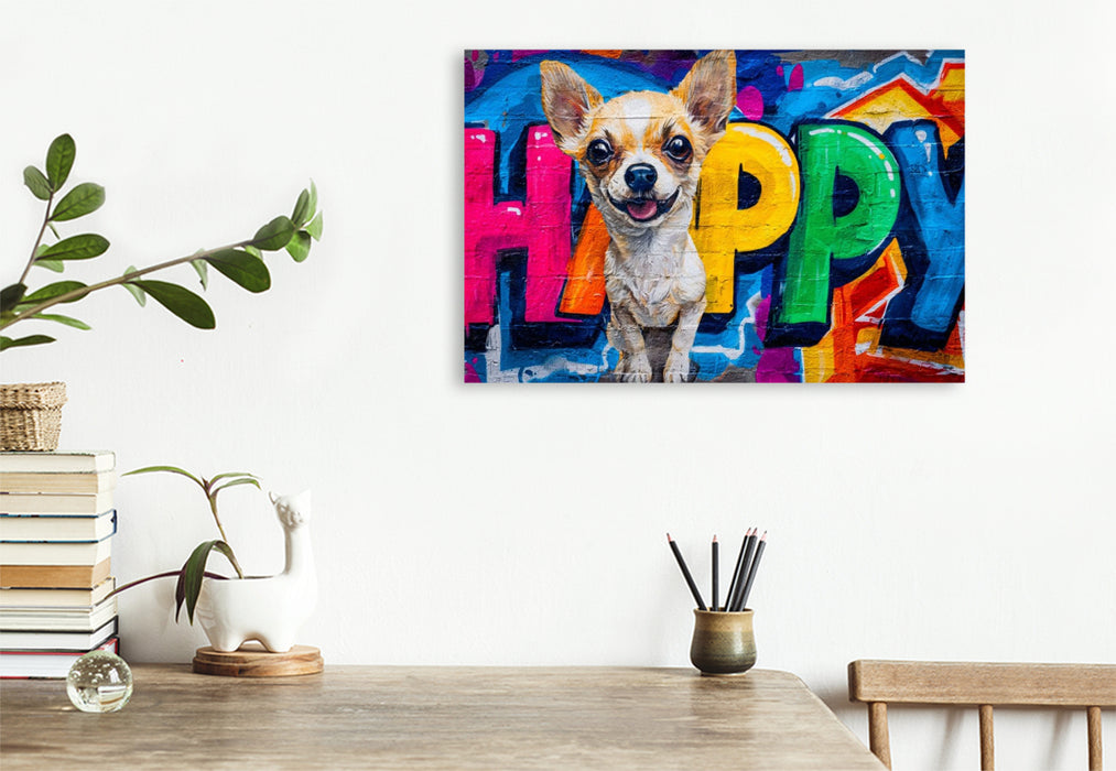 Premium Textil-Leinwand Ein Motiv aus dem Kalender Hunde in Farbe - Dogs on the Wall