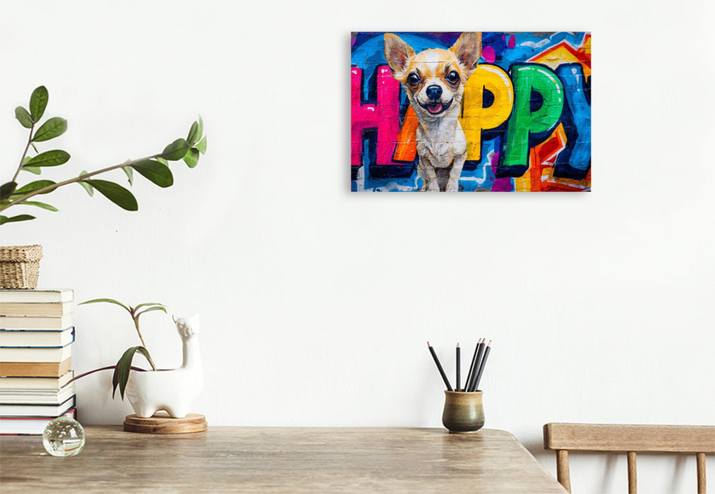 Premium Textil-Leinwand Ein Motiv aus dem Kalender Hunde in Farbe - Dogs on the Wall