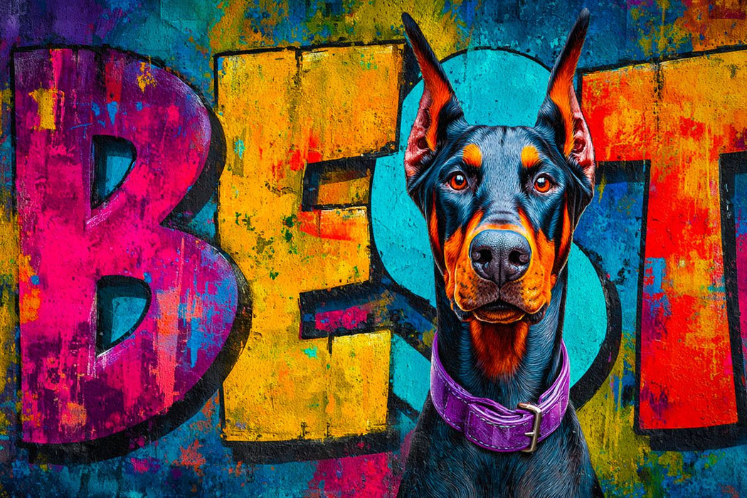 Premium Textil-Leinwand Ein Motiv aus dem Kalender Hunde in Farbe - Dogs on the Wall