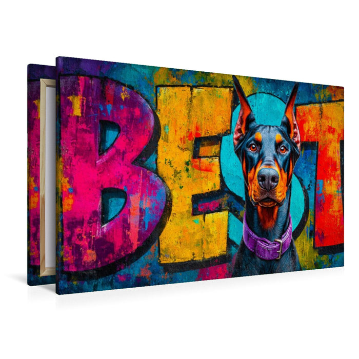 Premium Textil-Leinwand Ein Motiv aus dem Kalender Hunde in Farbe - Dogs on the Wall