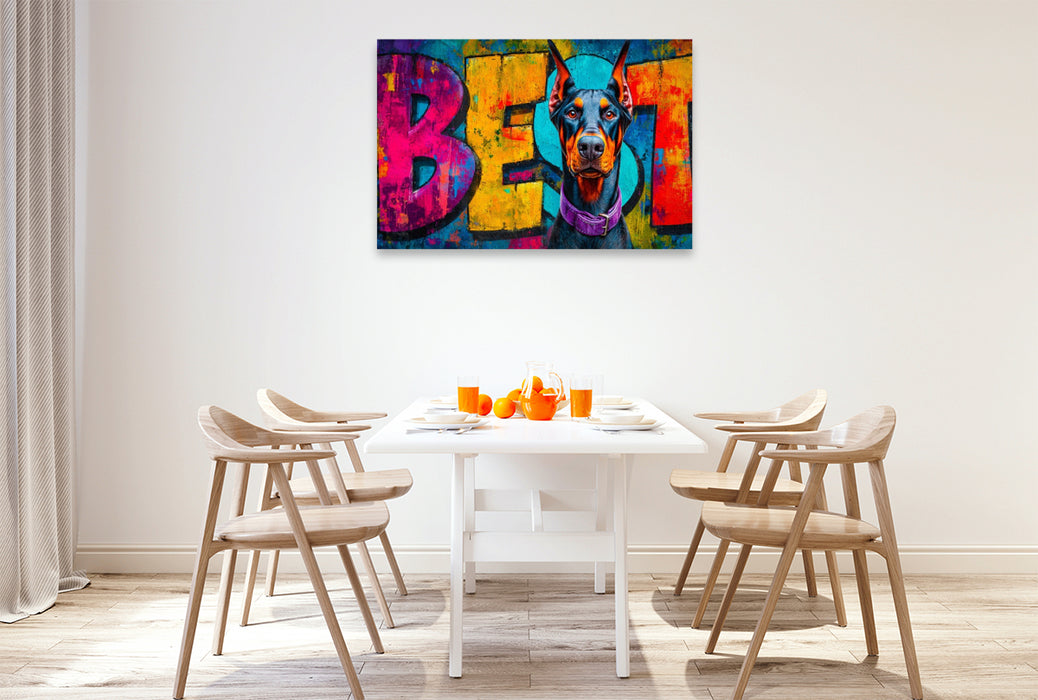 Premium Textil-Leinwand Ein Motiv aus dem Kalender Hunde in Farbe - Dogs on the Wall