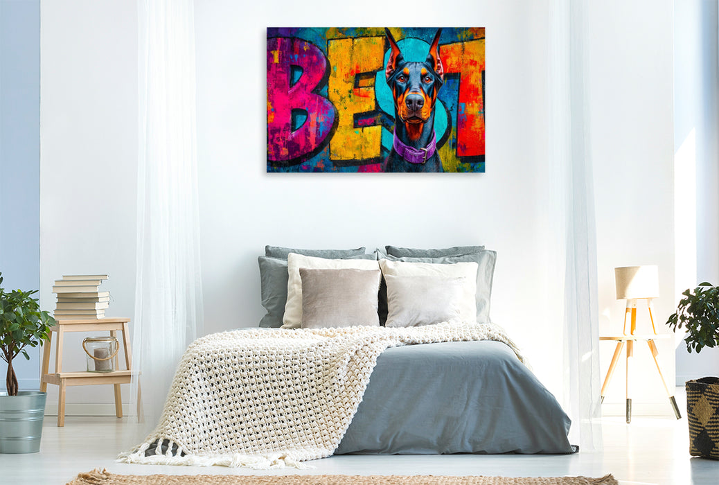 Premium Textil-Leinwand Ein Motiv aus dem Kalender Hunde in Farbe - Dogs on the Wall
