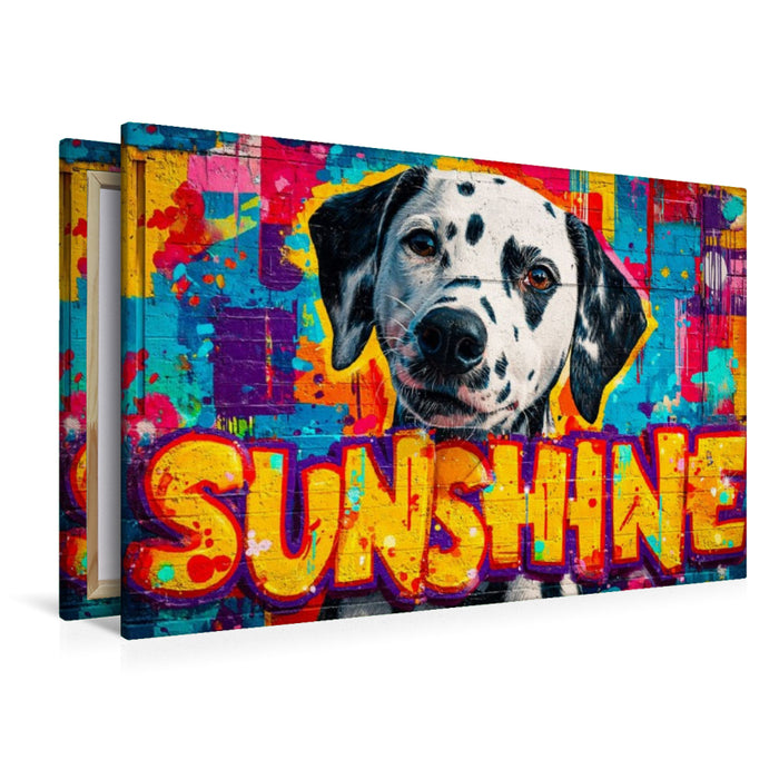 Premium Textil-Leinwand Ein Motiv aus dem Kalender Hunde in Farbe - Dogs on the Wall