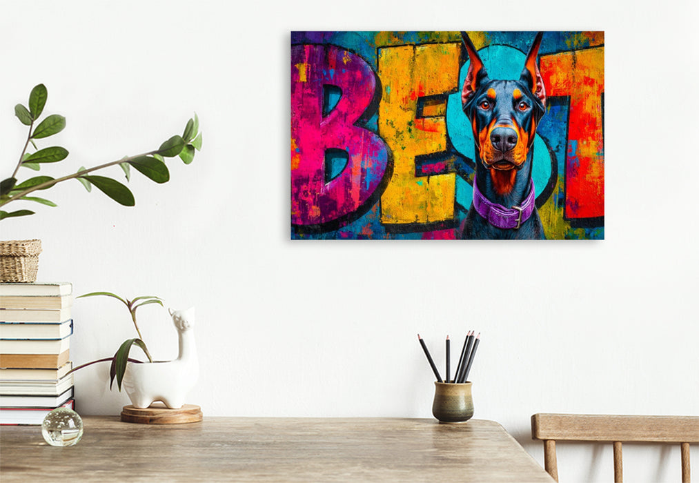 Premium Textil-Leinwand Ein Motiv aus dem Kalender Hunde in Farbe - Dogs on the Wall