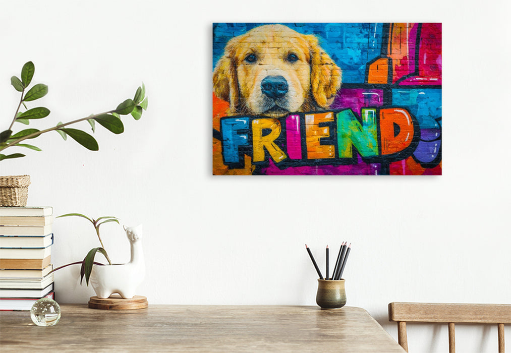 Premium Textil-Leinwand Buddy