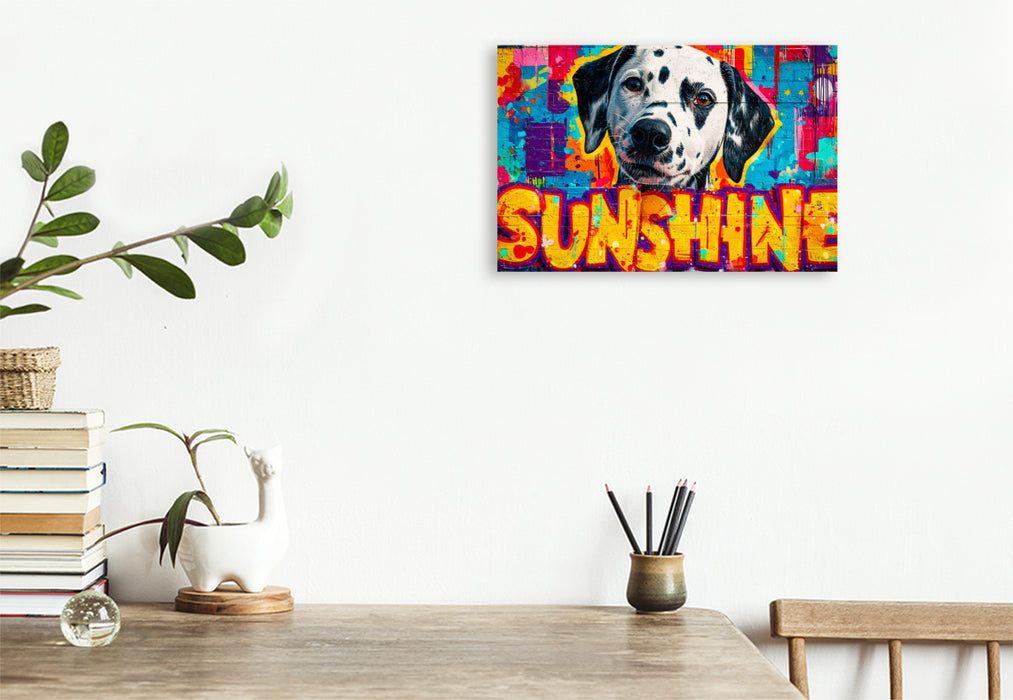 Premium Textil-Leinwand Ein Motiv aus dem Kalender Hunde in Farbe - Dogs on the Wall