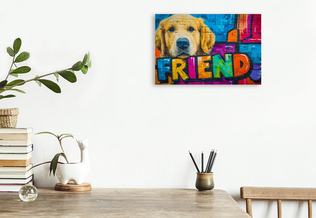 Premium Textil-Leinwand Buddy