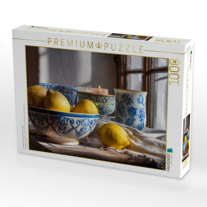Im Novembergrau trifft Gelb auf Blau - CALVENDO Foto-Puzzle'
