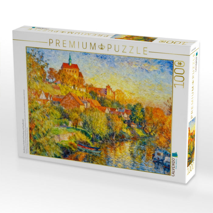Havelberg im Herbst mit Domberg und Havelbooten - CALVENDO Foto-Puzzle'