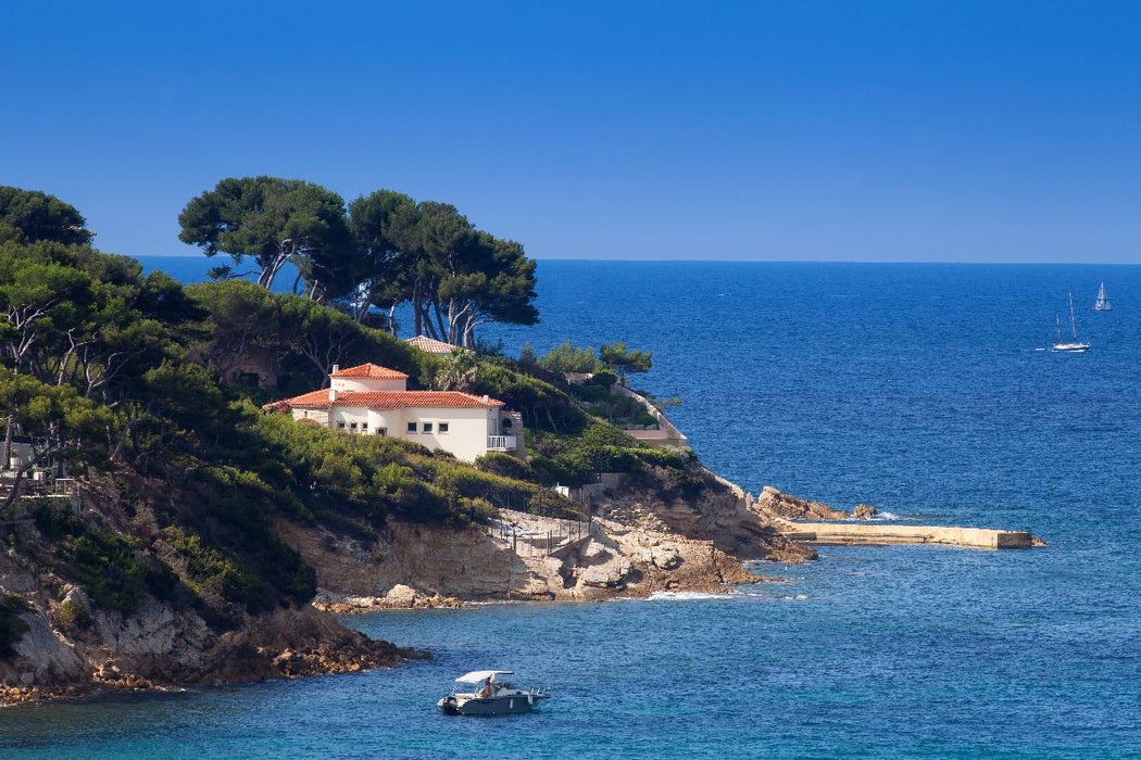 Premium Textil-Leinwand Steilküste bei Bale de Bandol