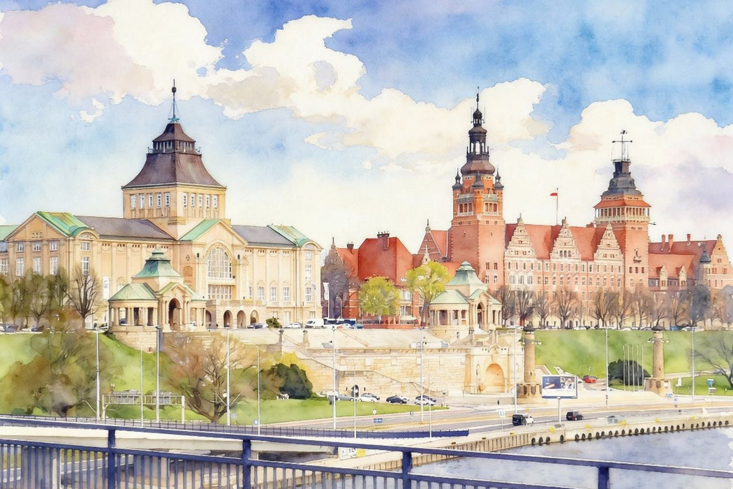 Premium Textil-Leinwand Hakenterrasse Stettin