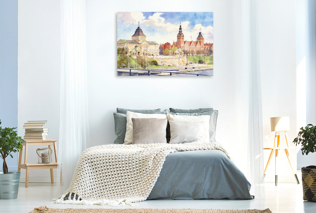 Premium Textil-Leinwand Hakenterrasse Stettin