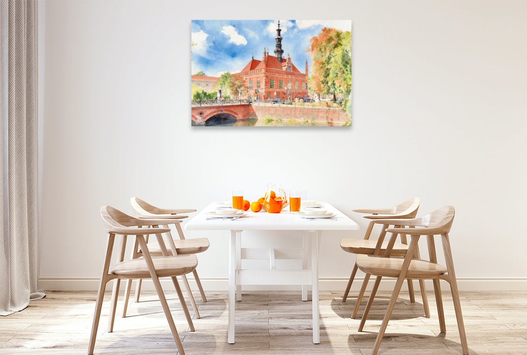 Premium Textil-Leinwand Altstädtisches Rathaus Danzig