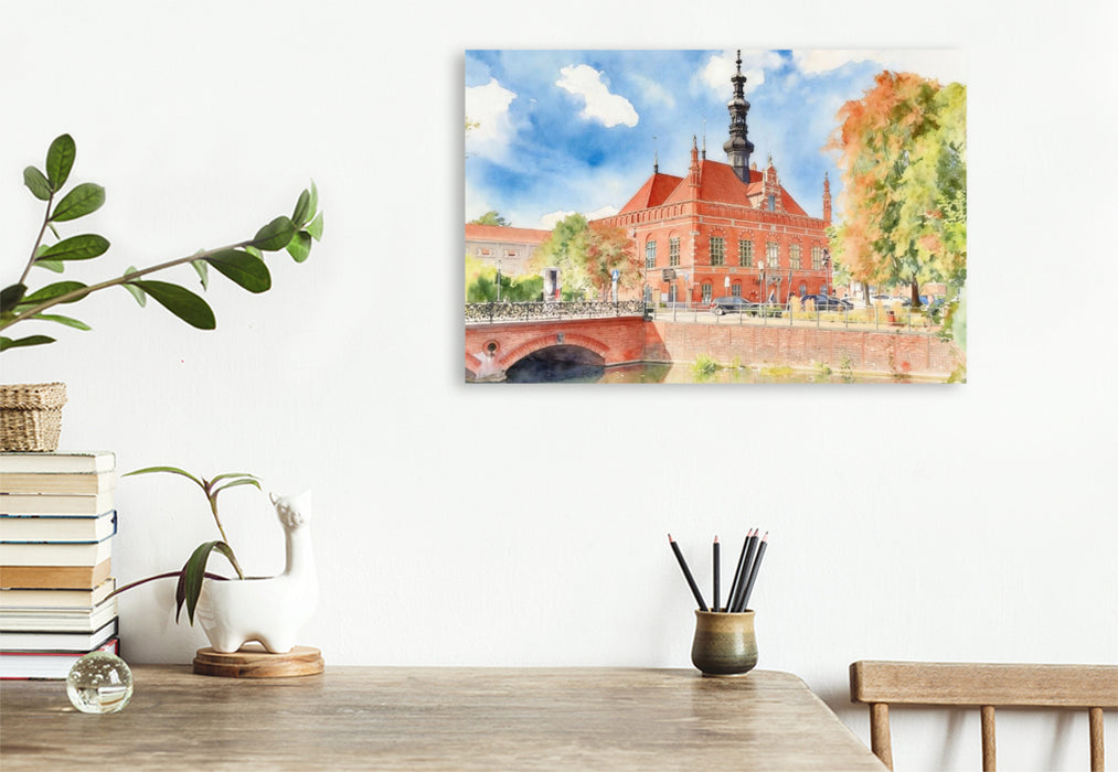 Premium Textil-Leinwand Altstädtisches Rathaus Danzig