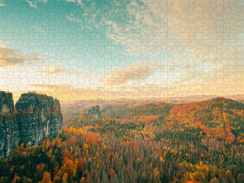 Schrammsteine, Sächsische Schweiz - CALVENDO Foto-Puzzle'