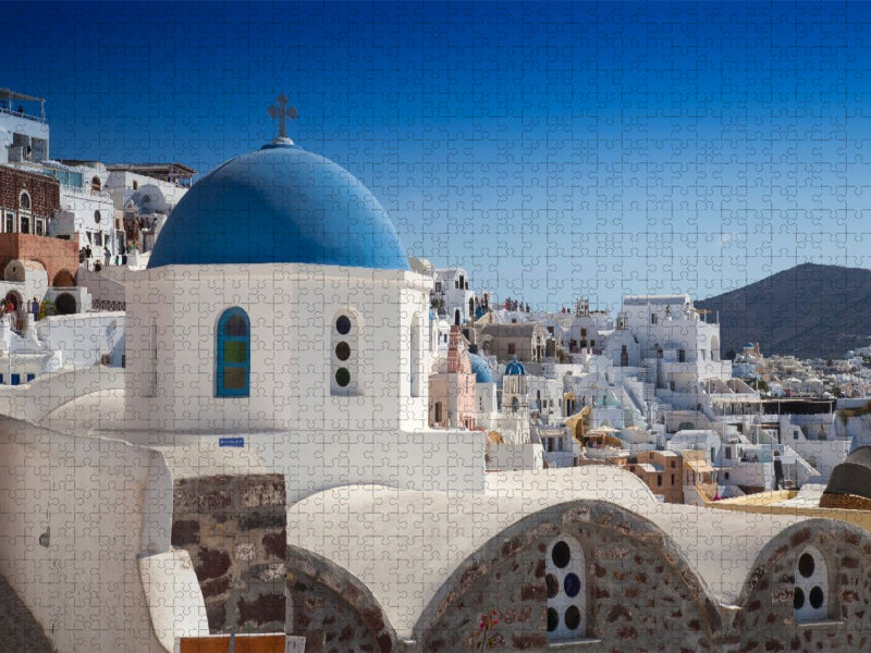 Der blaue Dom von Oia, Santorini - CALVENDO Foto-Puzzle'