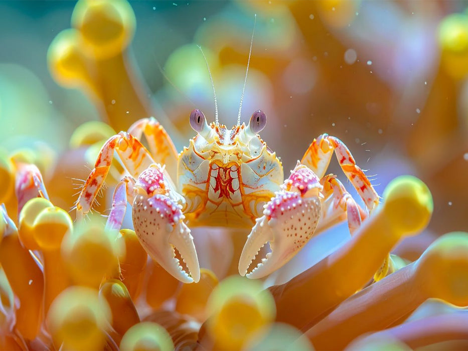 Porzellankrabbe in einer Anemone - CALVENDO Foto-Puzzle'
