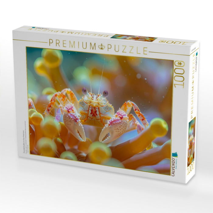 Porzellankrabbe in einer Anemone - CALVENDO Foto-Puzzle'