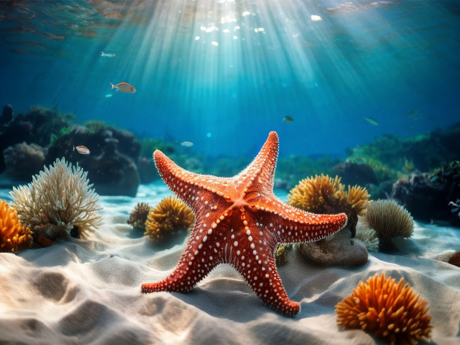 Seestern im blauen Meer - CALVENDO Foto-Puzzle'